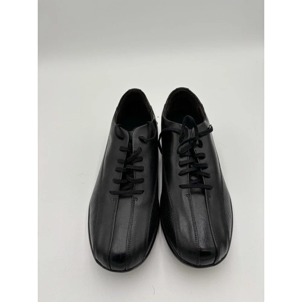 AETREX Men's G680M PERFORATED Oxord BLACK LEATHER Lace-Up SHOES Size 10.5 New